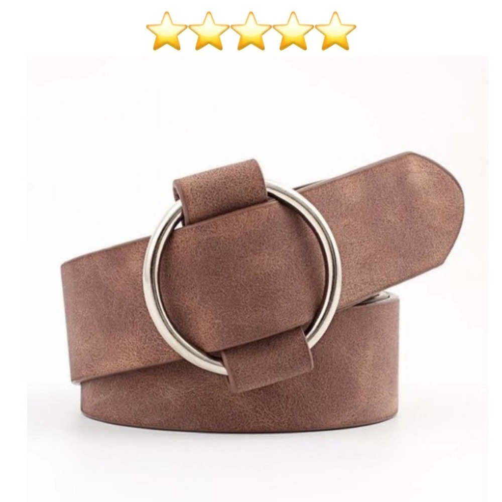 NEW Faux Vegan Leather Belt in Brown Coffee Chocolate #AG/1 - Picture 3 of 14